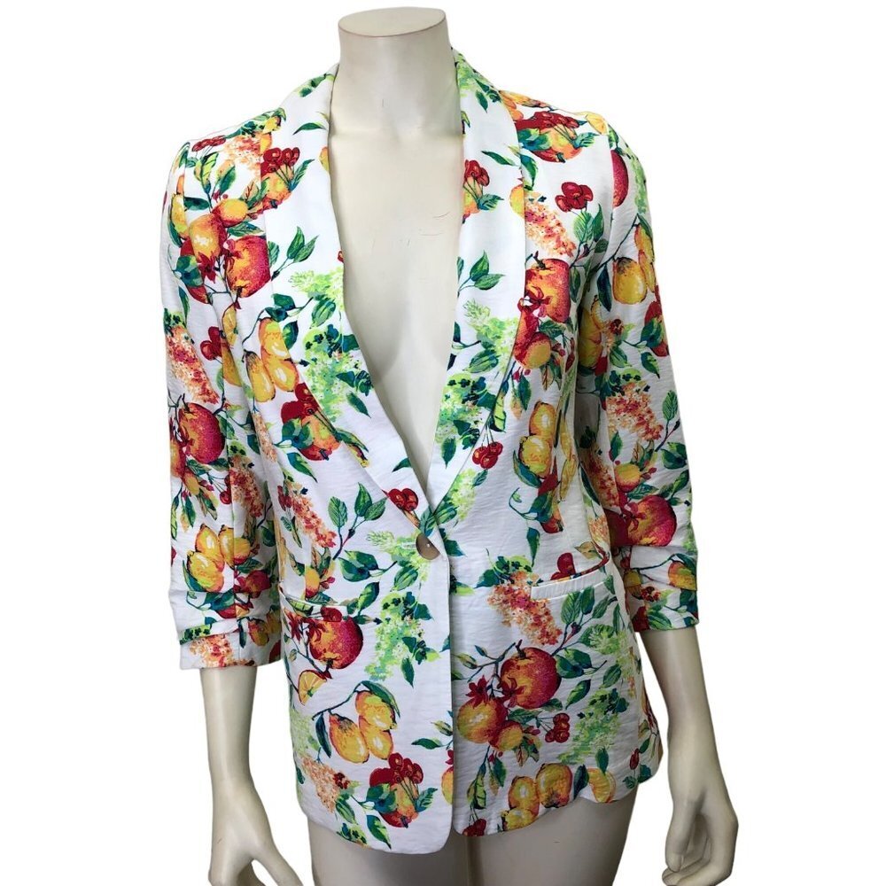 LAUREN CONRAD FLORAL ELBOW SLEEVE BLAZER XS NWT